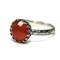 10mm Rose Cut Carnelian 925 Antique Sterling Silver Ring by Salish Sea Inspirations product 1
